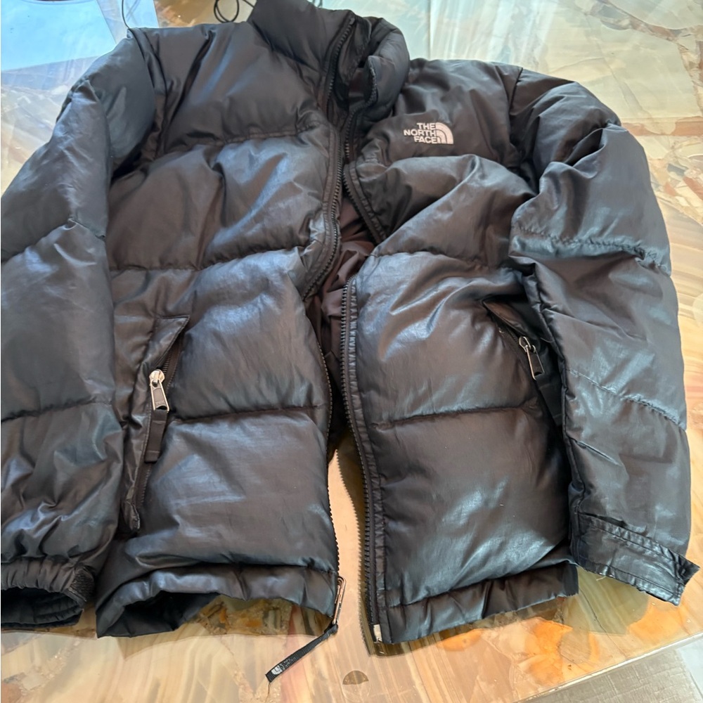 Boys black north face puffer jacket 550 size L